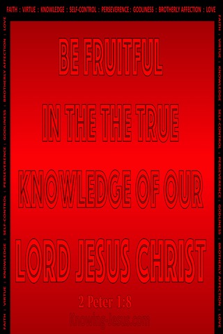 2 Peter 1:8 Be Fruitful In The Knowledge Of Christ (red)